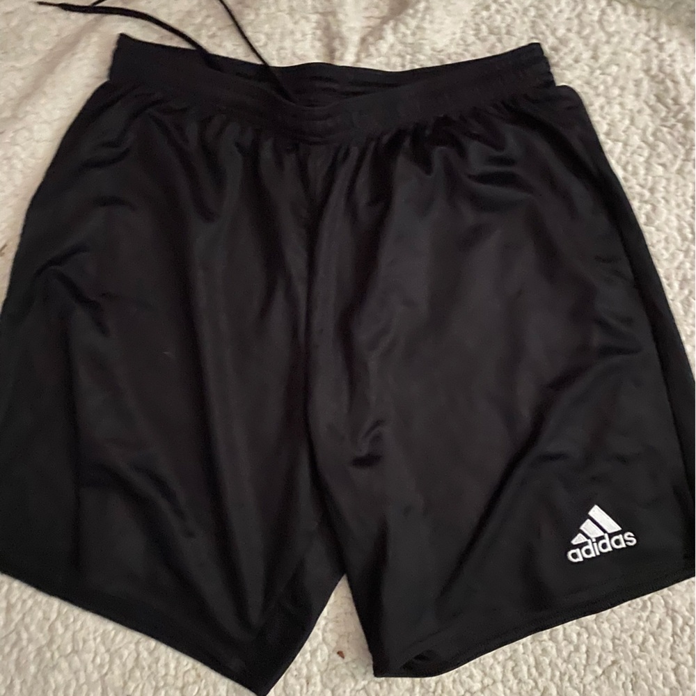 Long black adidas shorts size medium
